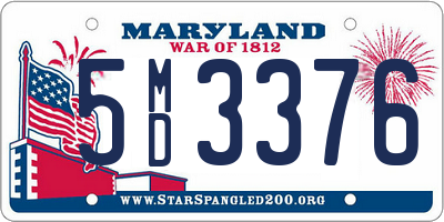 MD license plate 5MD3376