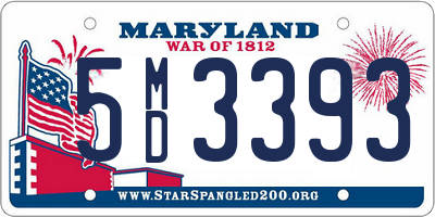 MD license plate 5MD3393