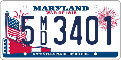 MD license plate 5MD3401