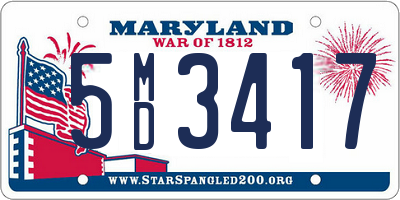 MD license plate 5MD3417