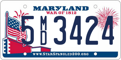 MD license plate 5MD3424