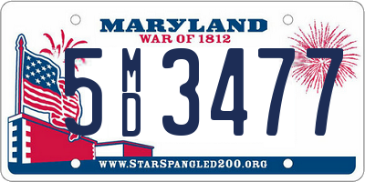 MD license plate 5MD3477