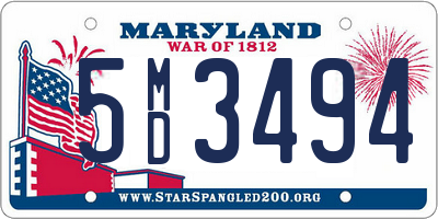 MD license plate 5MD3494