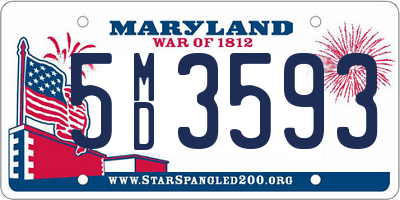 MD license plate 5MD3593