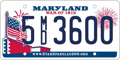 MD license plate 5MD3600