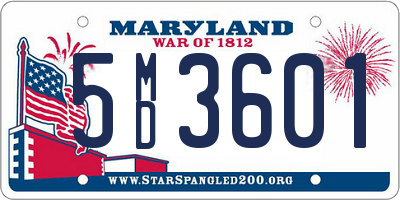 MD license plate 5MD3601