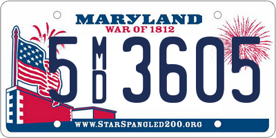 MD license plate 5MD3605