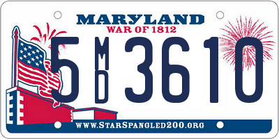 MD license plate 5MD3610