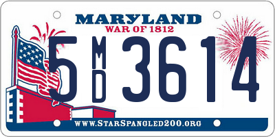 MD license plate 5MD3614