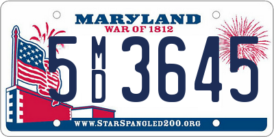 MD license plate 5MD3645