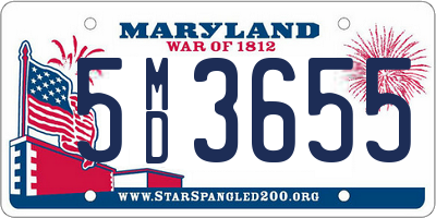MD license plate 5MD3655