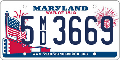 MD license plate 5MD3669