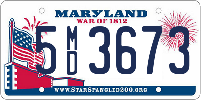 MD license plate 5MD3673