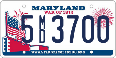 MD license plate 5MD3700