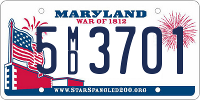 MD license plate 5MD3701