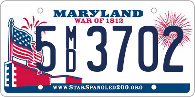 MD license plate 5MD3702