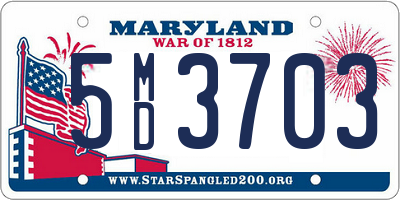 MD license plate 5MD3703