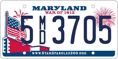 MD license plate 5MD3705