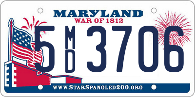 MD license plate 5MD3706