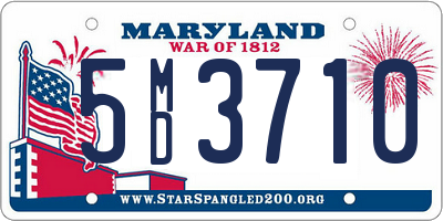 MD license plate 5MD3710