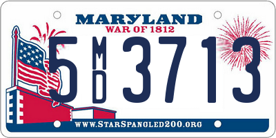 MD license plate 5MD3713