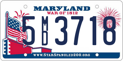 MD license plate 5MD3718