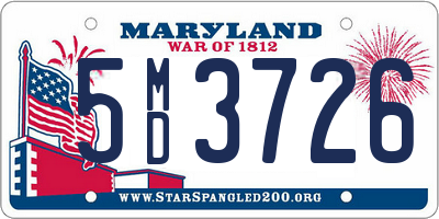 MD license plate 5MD3726