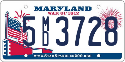 MD license plate 5MD3728