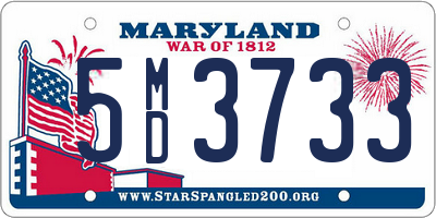 MD license plate 5MD3733