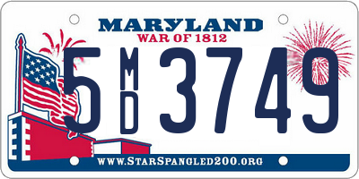 MD license plate 5MD3749