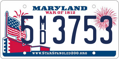 MD license plate 5MD3753