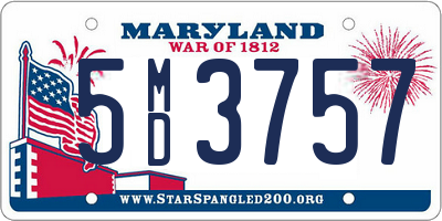 MD license plate 5MD3757