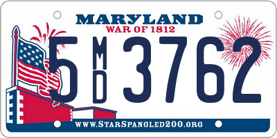 MD license plate 5MD3762