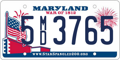 MD license plate 5MD3765