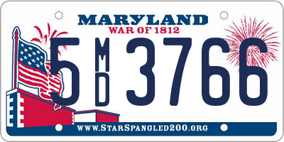 MD license plate 5MD3766