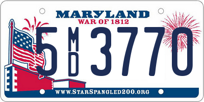 MD license plate 5MD3770