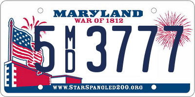 MD license plate 5MD3777