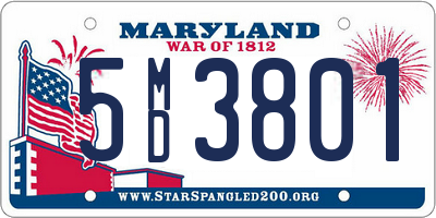 MD license plate 5MD3801