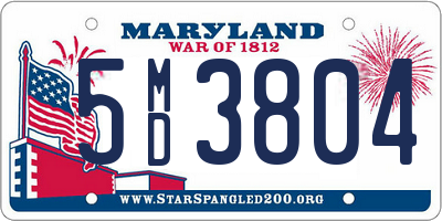 MD license plate 5MD3804