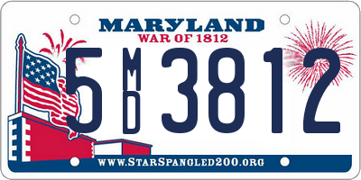 MD license plate 5MD3812