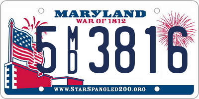 MD license plate 5MD3816