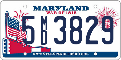 MD license plate 5MD3829