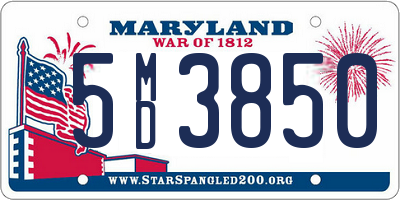 MD license plate 5MD3850