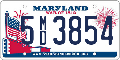 MD license plate 5MD3854