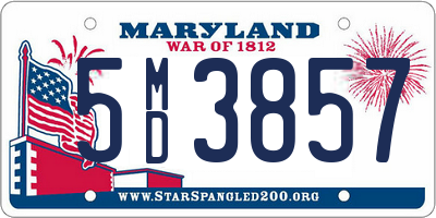 MD license plate 5MD3857