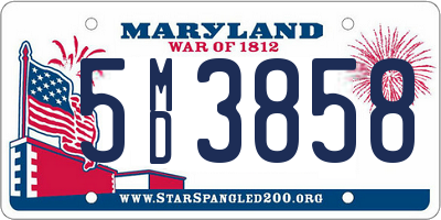 MD license plate 5MD3858