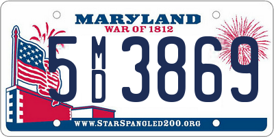 MD license plate 5MD3869