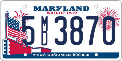 MD license plate 5MD3870