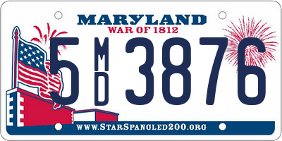 MD license plate 5MD3876