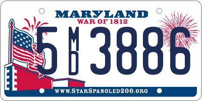 MD license plate 5MD3886